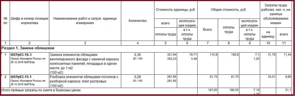 Расценки на ремонтные работы